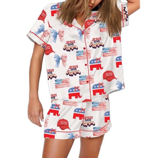 Jesus Save America Pajama Set 3