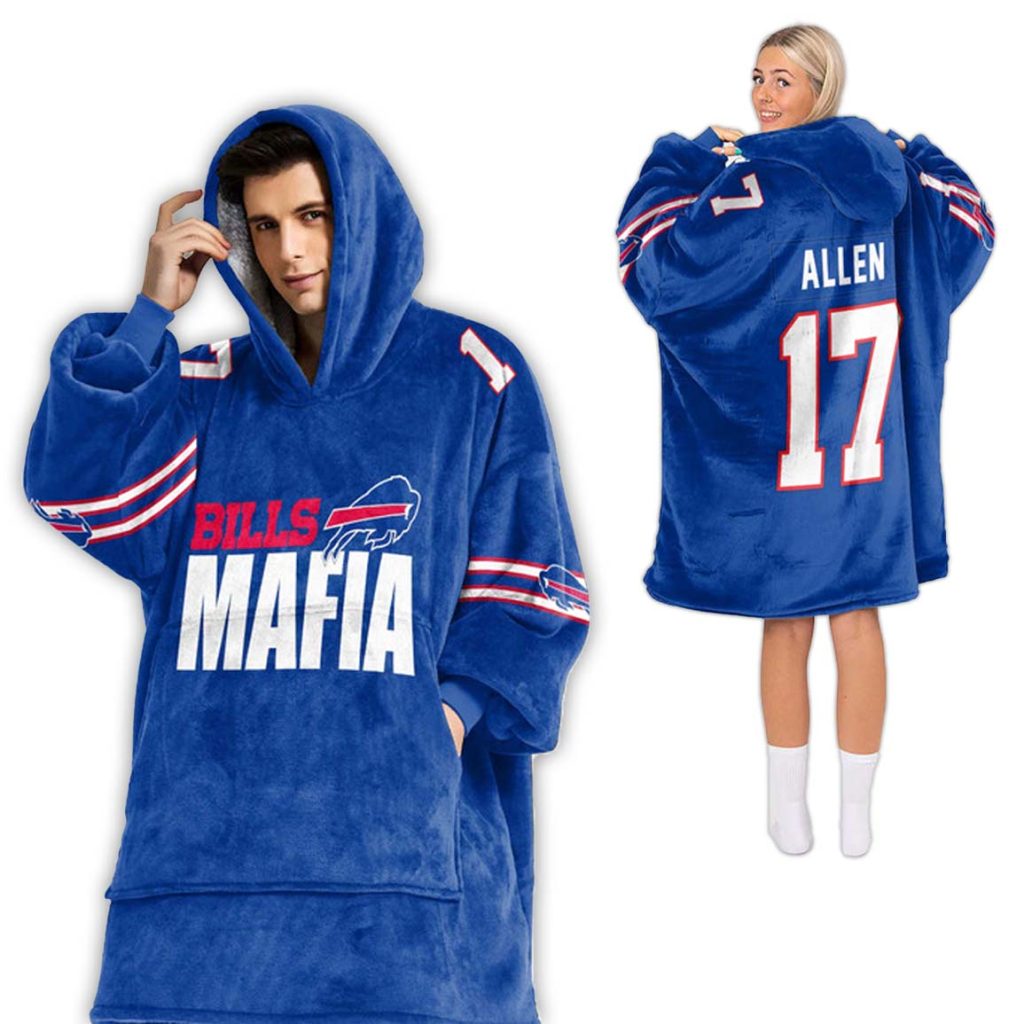 Josh Allen Buffalo Bills Mafia Football Unisex Blanket Hoodie 2