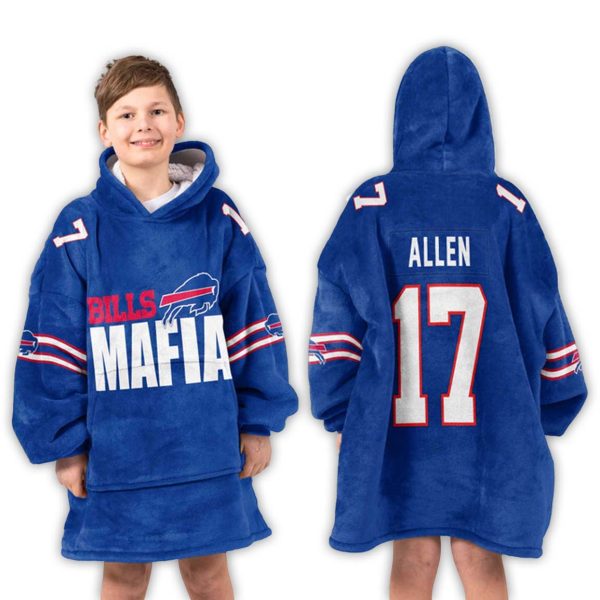 Josh Allen Buffalo Bills Mafia Football Unisex Blanket Hoodie 3