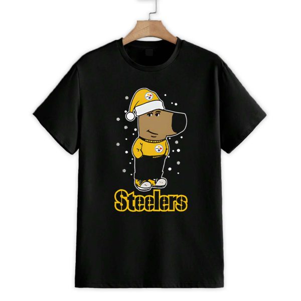 Just A Chill Guy Chill With Pittsburgh Steelers Christmas Shirt 1