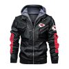 Kansas City Chiefs Hooded Leather Jacket 1