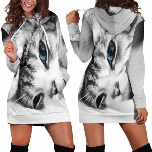 Kitten Womens Hoodie Dress 1