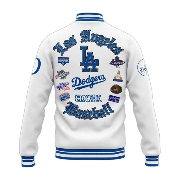 Los Angeles Dodgers 8 Time World Series Champions White Jacket 2