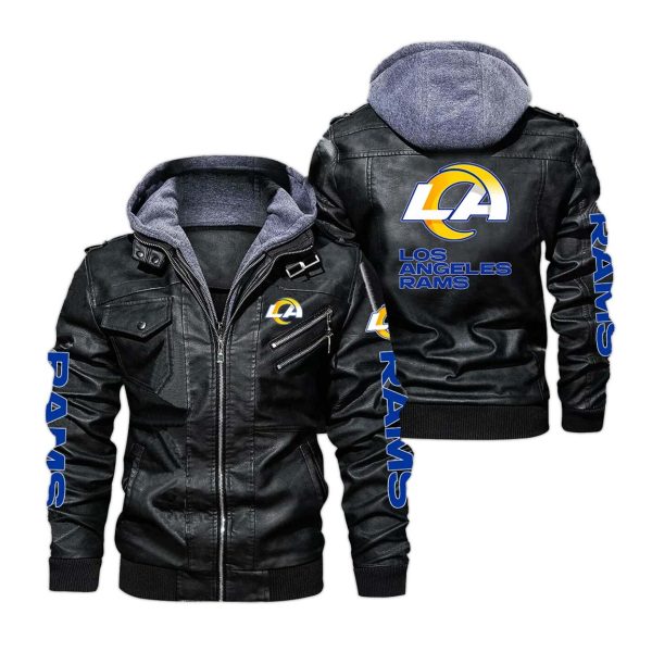 Los Angeles Rams Hooded Leather Jacket 2