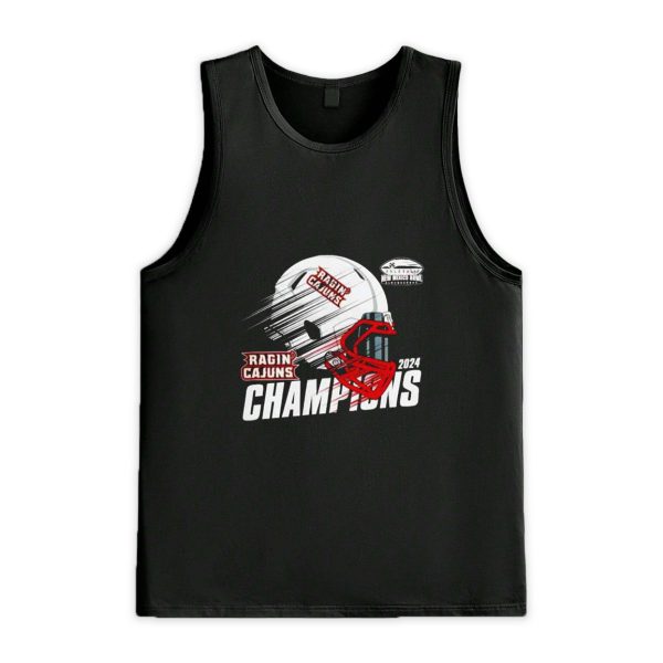 Louisiana Ragin Cajuns 2024 New Mexico Bowl Champions Helmet Shirt 3