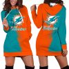 Miami Dolphins Gradient Split Hoodie Dress