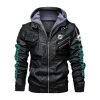 Miami Dolphins Hooded Leather Jacket 1