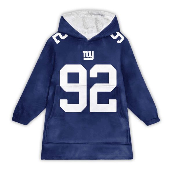 Michael Strahan New York Gantz Football Unisex Blanket Hoodie 1