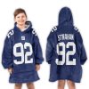 Michael Strahan New York Gantz Football Unisex Blanket Hoodie 3