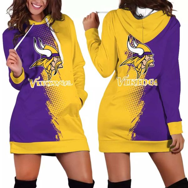 Minnesota Vikings Gradient Split Hoodie Dress