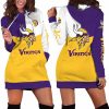 Minnesota Vikings Triple Color Womens Hoodie Dress