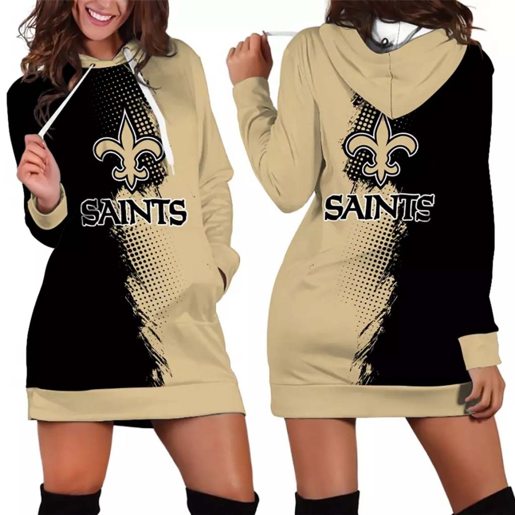 New Orleans Saints Gradient Split Hoodie Dress