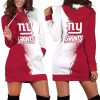 New York Giants Gradient Split Hoodie Dress