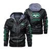 New York Jets Hooded Leather Jacket 2