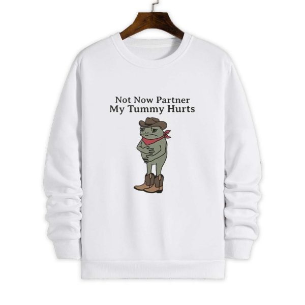 Not Now Partner My Tummy Hurts Shirt 4