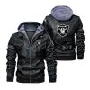 Oakland Raiders Hoodie Leather Jacket 2