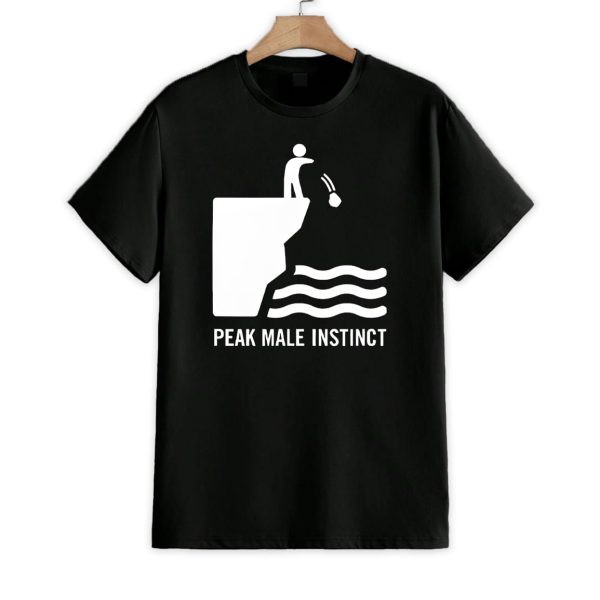 Peak Male Instinct Funny Cliff Rock Throwing Shirt 1