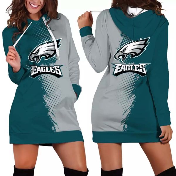 Philadelphia Eagles Gradient Split Hoodie Dress