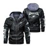 Philadelphia Eagles Hooded Leather Jacket 2