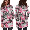 Pink Camo Womens Hoodie Dress 2