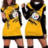 Pittsburgh Steelers Torn Effect Hoodie Dress