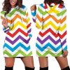 Rainbow Chevron Hoodie Dress 1