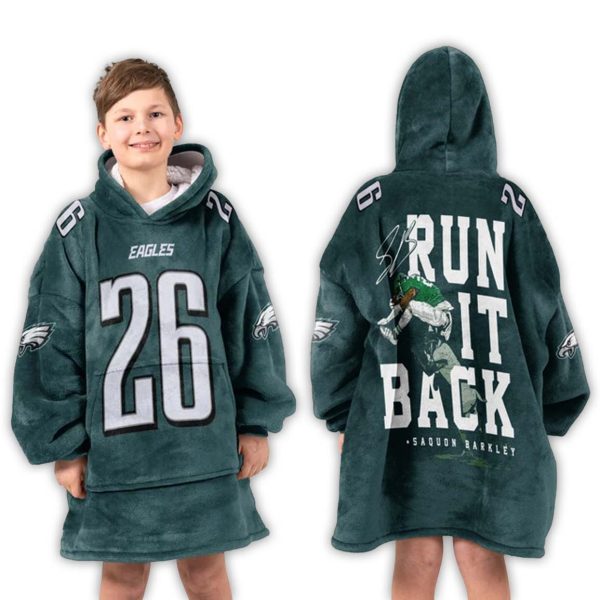 Run It Back Philadelphia Eagles Football Unisex Blanket Hoodie 3