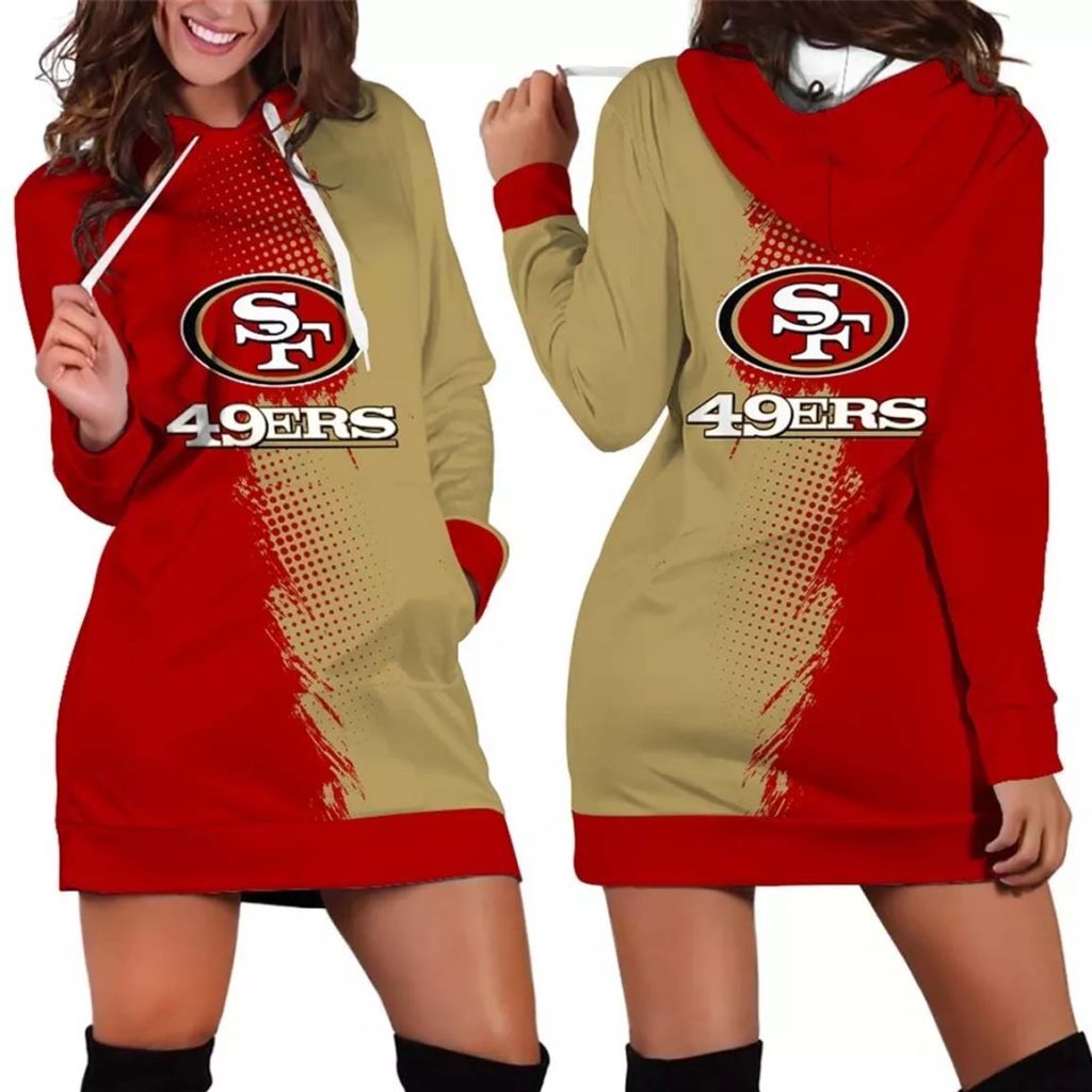 SF 49ers Gradient Split Hoodie Dress