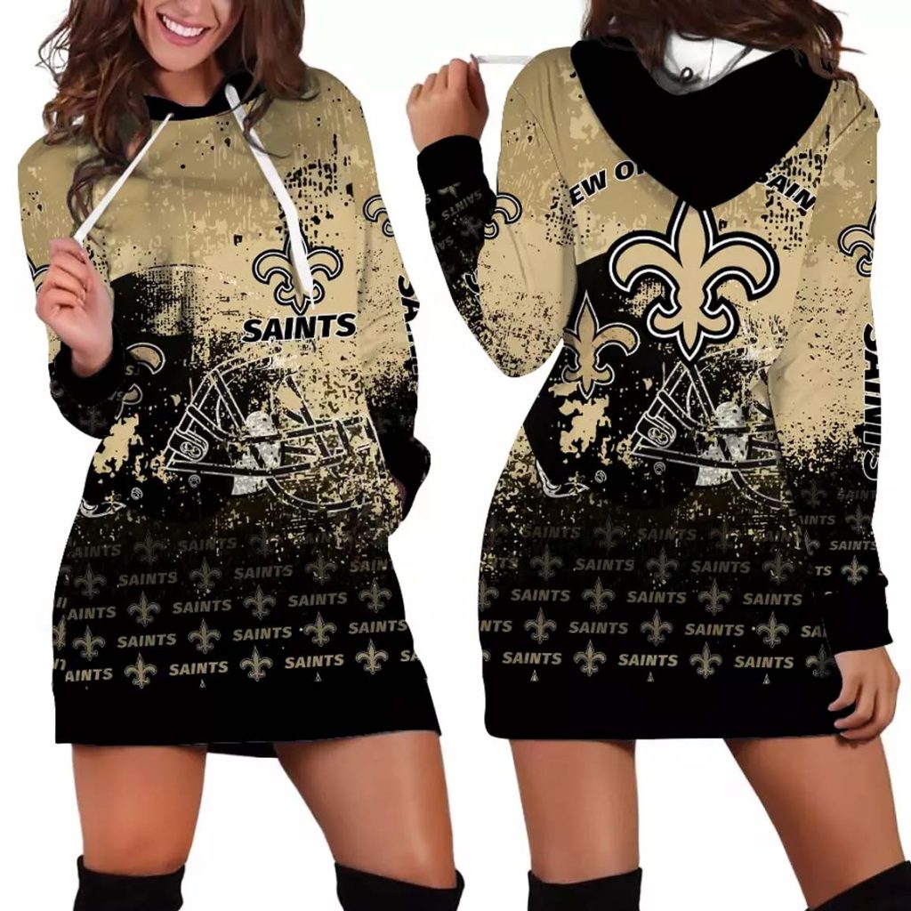 Saints Helmet Grunge Women's Hoodie Dress