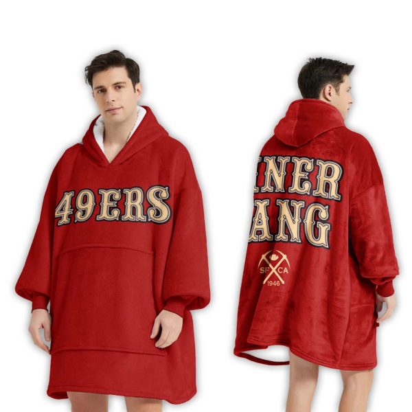 San Francisco Fan Football Unisex Blanket Hoodie 2