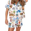 Santorini Greece Travel Pajama Set 3