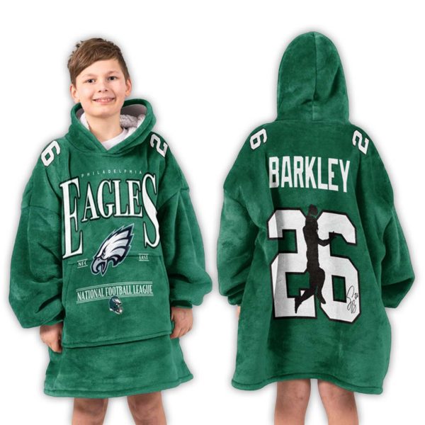 Saquon Barkley Philadelphia Eagles Football Unisex Blanket Hoodie 3