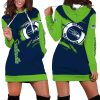 Seattle Seahawks Torn Effect Hoodie Dress