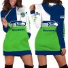 Seattle Seahawks Triple Color Womens Hoodie Dress