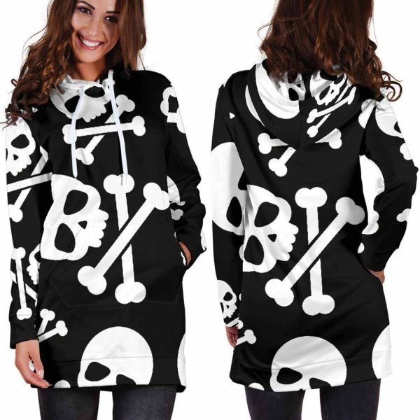 Skull Crossbones Womens Hoodie Dress 2