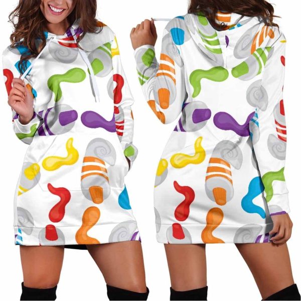 Squeezed Paint Hoodie Dress 1