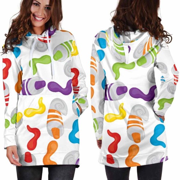 Squeezed Paint Hoodie Dress 2