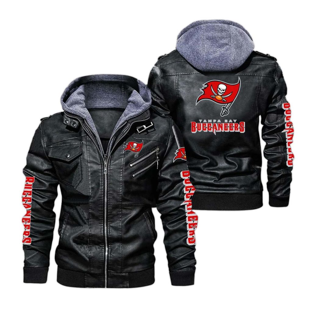 Tampa Bay Buccaneers Hooded Leather Jacket 2