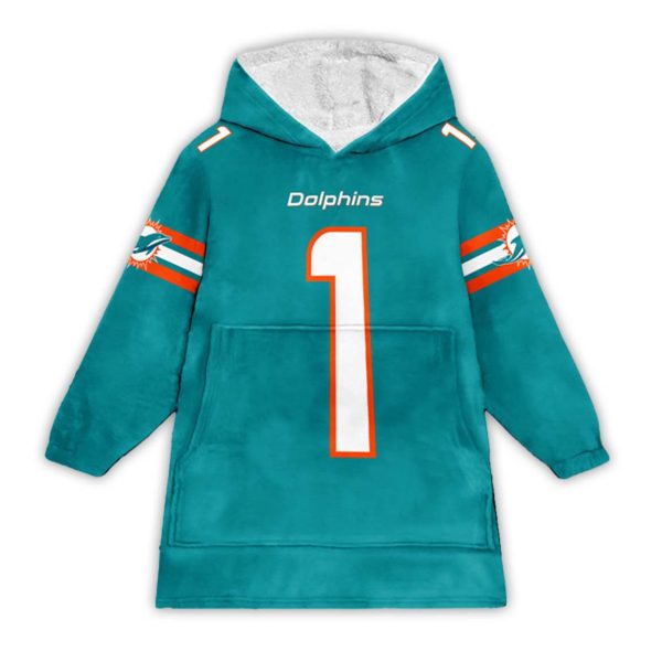 Tua Tagovailoa Miami Dolphins Football Unisex Blanket Hoodie 1