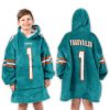 Tua Tagovailoa Miami Dolphins Football Unisex Blanket Hoodie 3