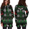 Ugly Christmas Red Green Black Hoodie Dress 2