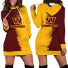 Washington Commanders Gradient Split Hoodie Dress