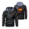 Washington Commanders Hooded Leather Jacket 2