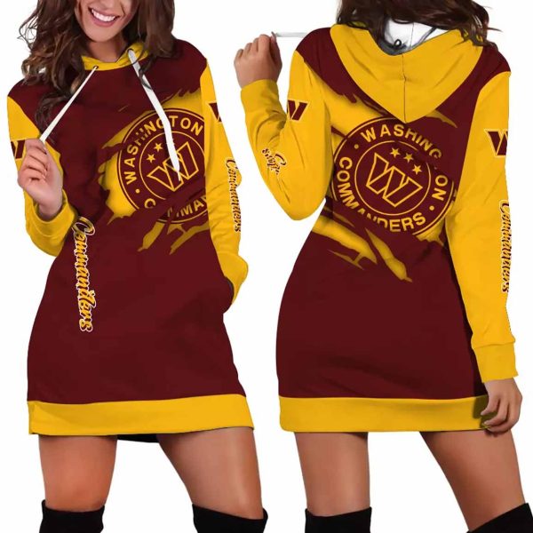 Washington Commanders Torn Effect Hoodie Dress