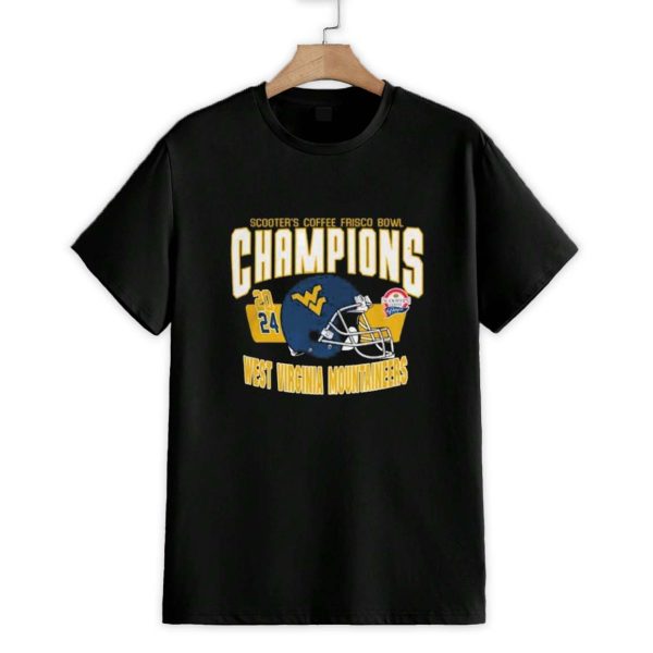 West Virginia Mountaineers Scooter's Coffee Frisco Bowl Champions 2024 Helmet Shirt 1