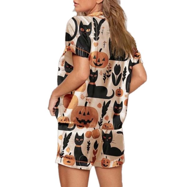 Woven Cat Pumpkin Pajama Set 2