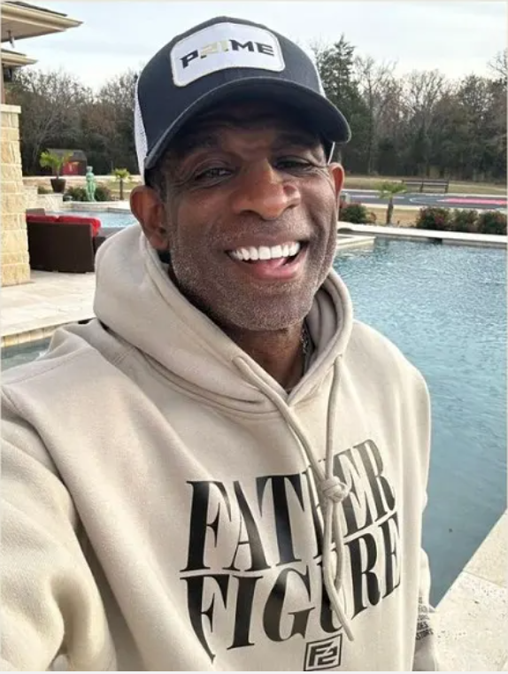 Coach Prime Wearing Father Figure Hoodie