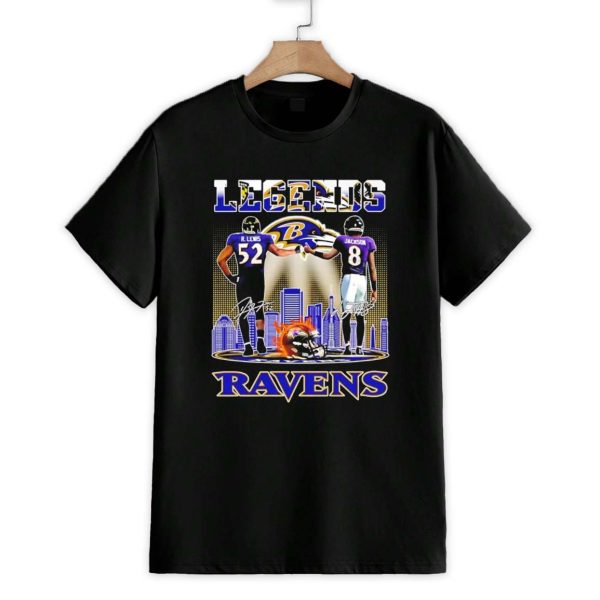 Baltimore Ravens Legends R Lewis And Jackson Football Signatures Shirt 1