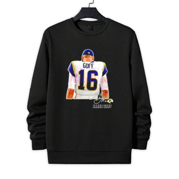 Jared Goff 16 Football Player Signature Shirt 4