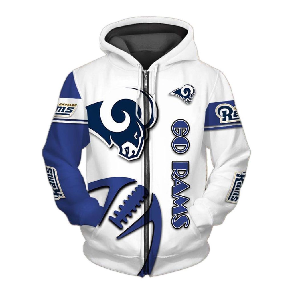 Los Angeles Rams Zip Up Hoodie 1